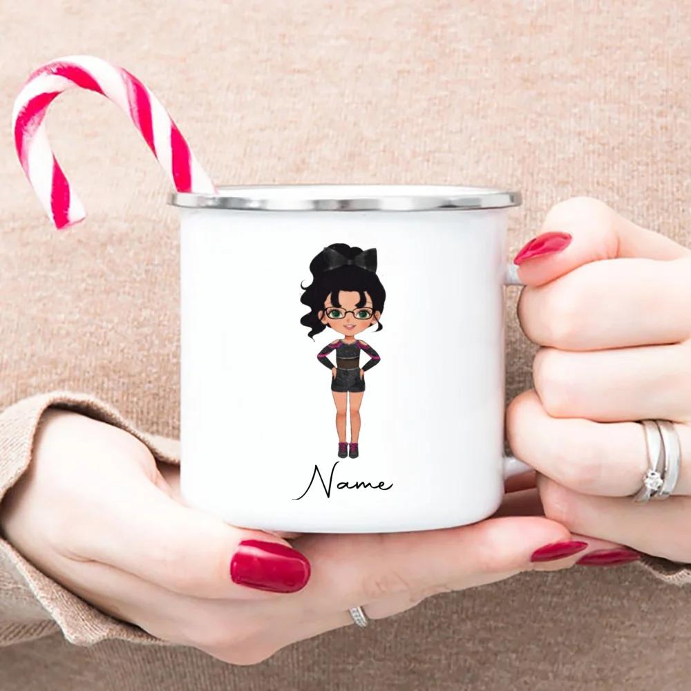 Personlig Cheer Gym Jente Emajle Campingkrus Trykk Kaffekopp Krus Kaffekopper Uvanlig Tekopp Cupshe Personlige Gaver Øl