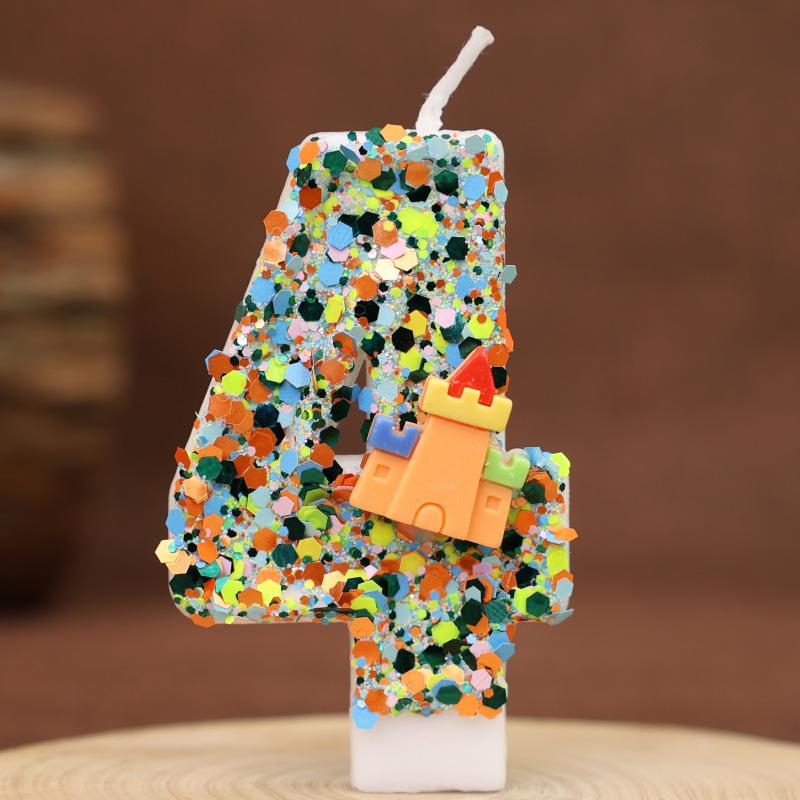 Creative Digital Birthday Candle Cake Party Decoration Birthday Candle Diy Castle Candle