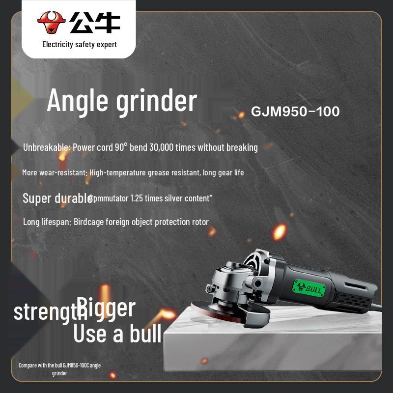 BULL GJM950-100 Angle Grinder & Polisher CN Plug (adapter Included)