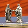 Mini Vintage Brass Statue Fine Detailed Carving Antique Finish For Home Desktop Decor Religious Gifts