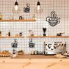 3Pcs Art Wall Hanging Metal Background Pendant Crafts Coffee Cup Wall Decoration  Gift