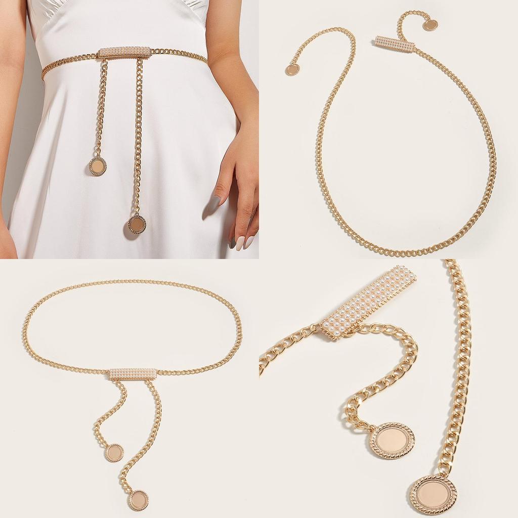Chain Waist Metal Women With Pearl Buckle For Elegant Summer Outfits Winter