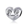 WOSTU Hot Sale 925 Sterling Silver Heart Charm Dangle Mum Beads Fit Original Charm Bracelet Bangle Jewelry Making DIY Gift