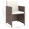 6 Piece Garden Dining Set with Cushions Poly Rattan Brown