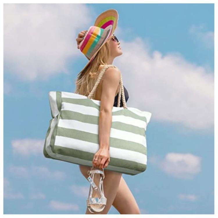 Beach Handbag Large Waterproof And Sandproof Foldable Women'S Beach Bag Large Capacity Portable Portable Storage Bag
