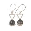 Natural Moss Agate Gemstone 925 Sterling Silver Handmade Hook Earrings 1.62" Elegant Jewelry For Valentine EE-93-26