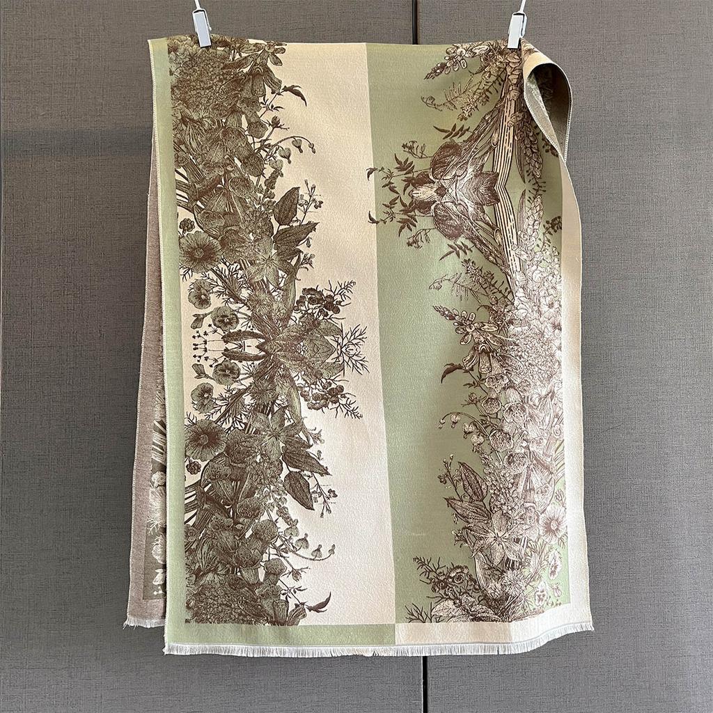 Winter Cashmere Scarf Women Luxury Floral Print Female Shawl Wrap Elegant Poncho Lady Thick Warm Blanket Gift Echarpe Pashmina