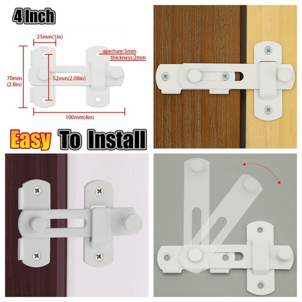 Stainless Steel Door Latch 4 Inch Hasp Bending Lock Universal Locking Latch  Barn Door