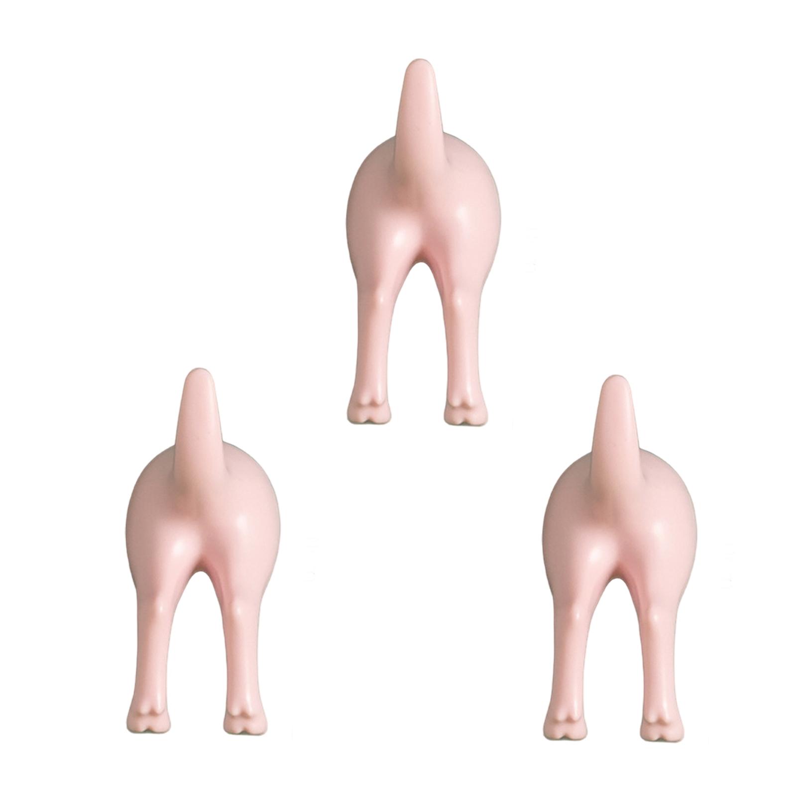 

3PCS/SET Cartoon Hook Self Adhesive Dormitory Bedroom Door Hanger Hook Key Umbrella Towel Cap Coat Rack Wall Animal Decor Rack рожевий