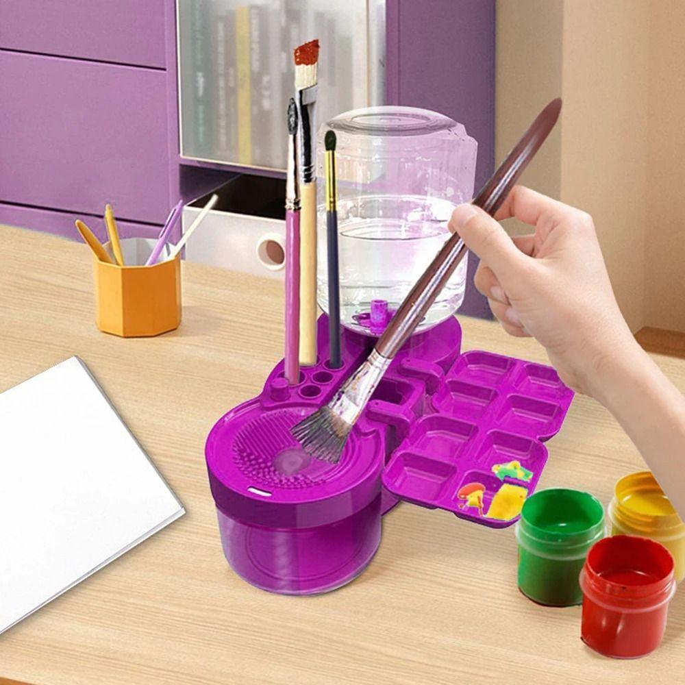 Pen Holder Design Water Circulation Paint Cleaner 6 In 1 Design Brush Cleaner Artist Studio