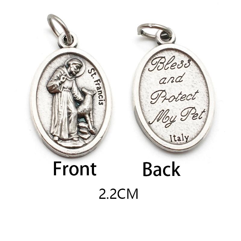 Reversible Metal Charms Necklace Bracelet DIY Accessories Philomena Our Lady Benedict Religious Figures Charms Catholic Figures