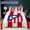 Atletico Madrid Pattern Bedding,Quilt Set Quilt Cover Pillowcase Home Birthday Gift(1 * Duvet Cover + 2 * Pillowcase, Without Core)_lx