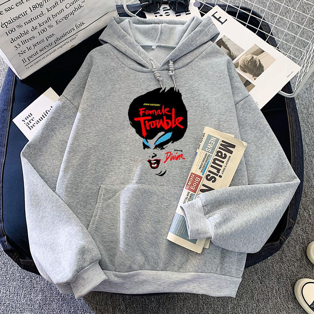 Black Comedy Movie Female Trouble Hoodies Sudaderas Graphic Printing Sweatshirts Women Clothes Winter Long Sleeve