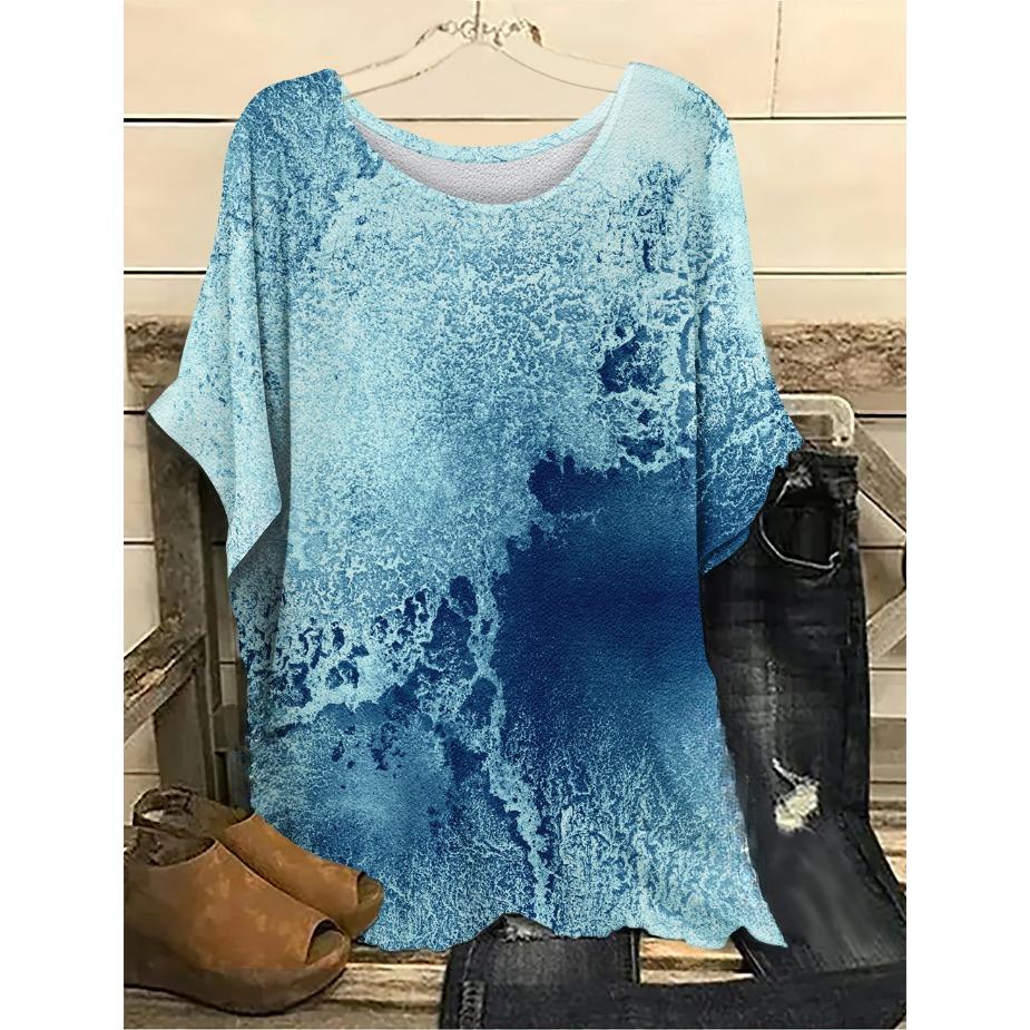 

Большие размеры Женские футболки с принтом бабочек Модная футболка с короткими рукавами и круглым вырезом с 3D-цифровой печатью 4XL