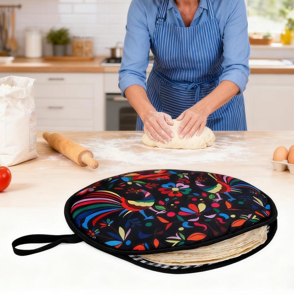 Tortilla Holder Pouch 12-Inch Microwavable Cloth Taco Heater Microwave Tortilla Warmer For Bread Rolls Wraps Pita Chapati