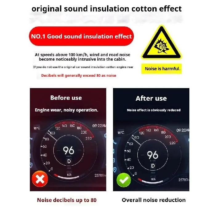 For BYD Seagull Dolphin Mini EV 2023 2024 2025 Car Hood Engine Insulation Pad Liner Cotton Soundproof Cover Heat Accessories Heat Shields 2