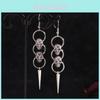 Skull Earring Punk Style Alloy Dangle Jewelry For Women