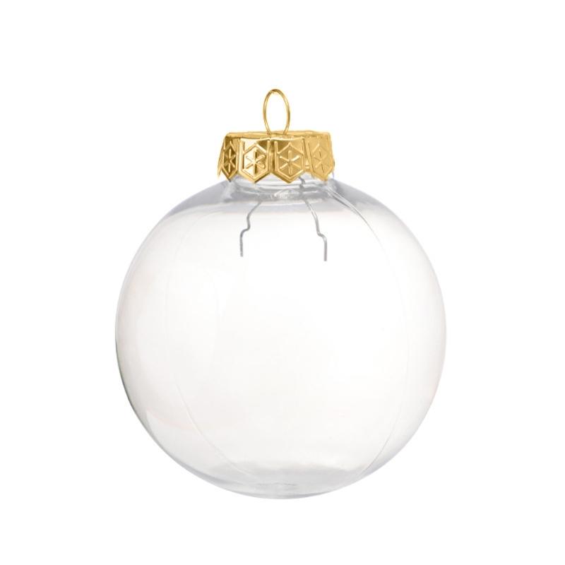 6Pcs/lot Clear Empty Christmas Ball Ornaments with Removable Gold/Silver Metal Hangers Great for Wedding Party Holiday