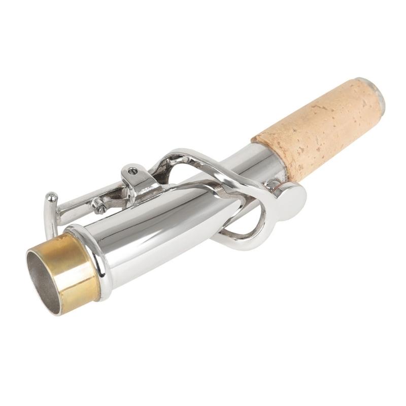 2 PCS Saxophone Neck Brass Mouthpiece Metal Sax Curved Necks and Straight Neck for Soprano Saxophone Instrument