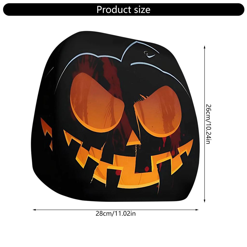 Pack Of 2 Elastic Cartoon Car Headrest Covers Funny Big Eyes Design Universal Fit For Cars Trucks Vans Durable Polyester Fabric