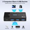 USB 3.0 Switcher 2 Computers Sharing USB C Devices 4 Port USB Switcher Sharing Keyboards and Mouse Printer Scanner