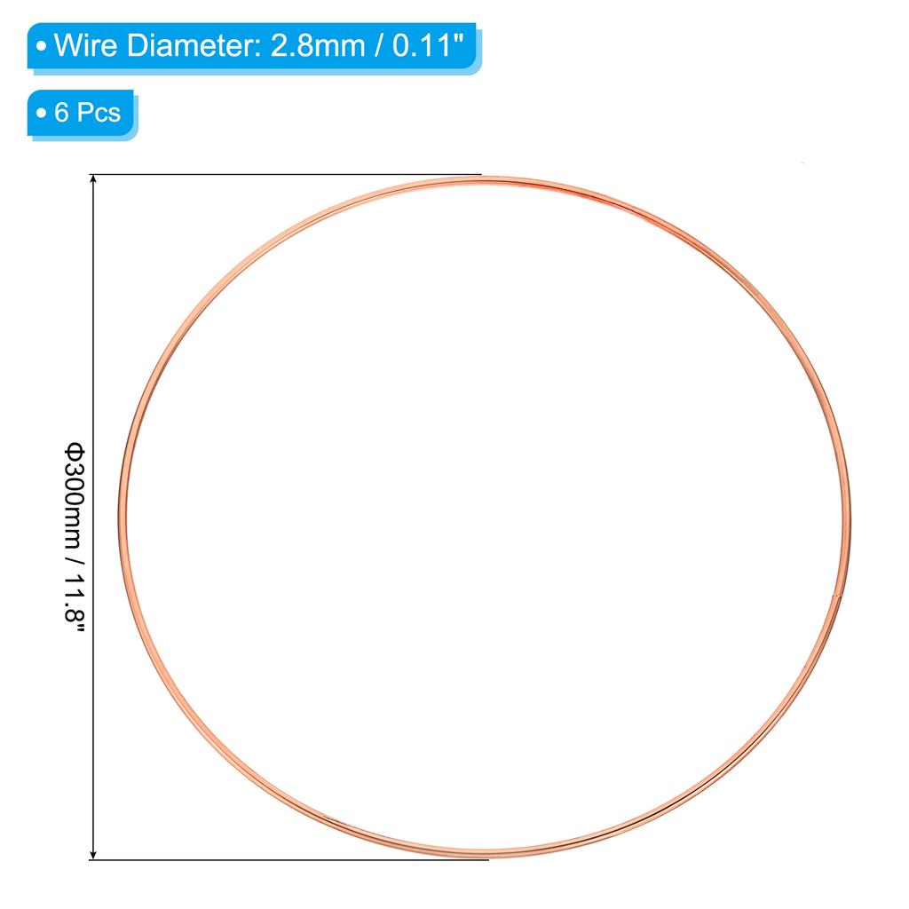 Obręcze łapacza snów 7,5 cala do 11,8 cala, 6 szt. Metalowy wieniec makramowy, Różowe złoto