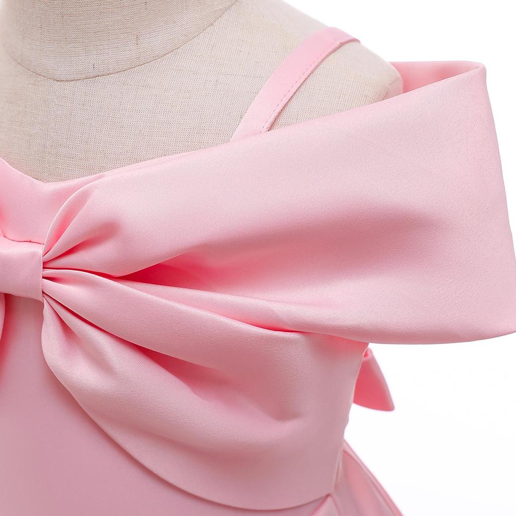 Pink Summer Princess Suspender Dress for Girls - Western Style