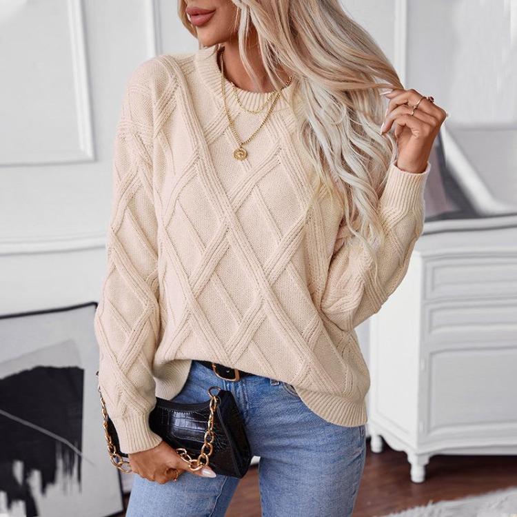 Autumn Winter Vintage Solid Color Loose Long Sleeve O Neck Cardigan Sweater Top Knitwear