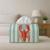 2D Flat 1pc Minimal Modern Graphic Fabric Napkin Holder, Lobster Illustration Red Stripe Door for Home, Party, Kitchen, Dining Table, for Home Decor, 
