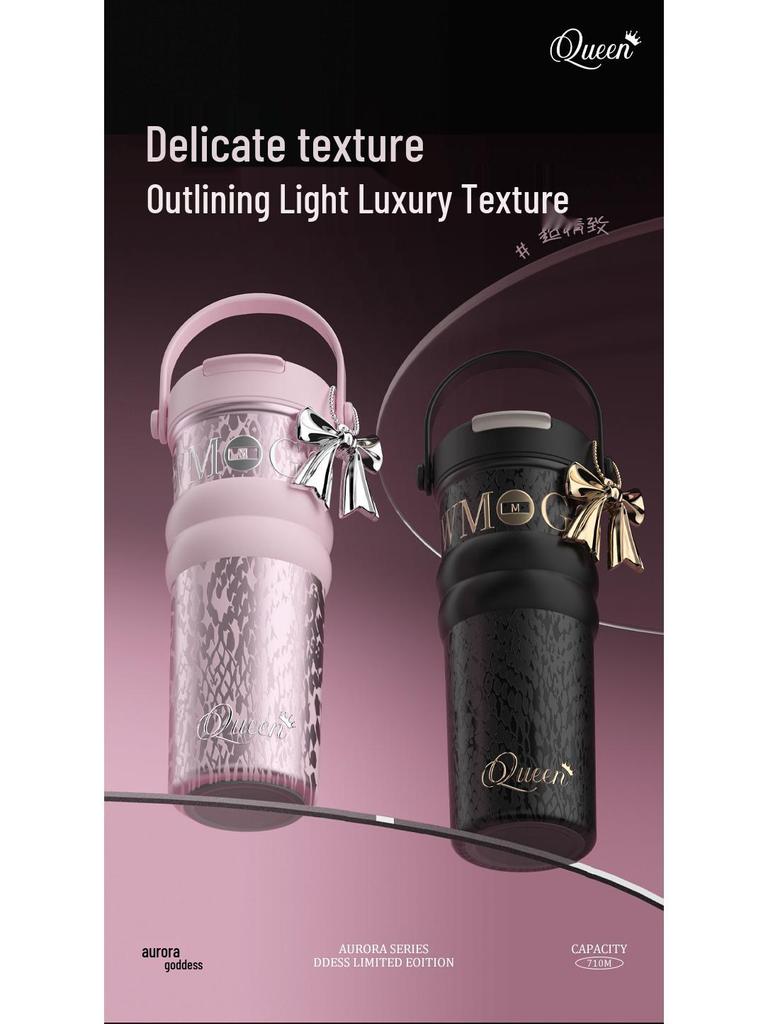 Women's Large Capacity Insulated Fruit Tea Cup with Ceramic Liner