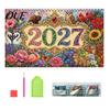 Stationery for New Year 2027 DIY Faux Diamond Art Hanging Calendar, Rhinestone Painting Illustration Seasonal Numbered Projects Theme Spiral