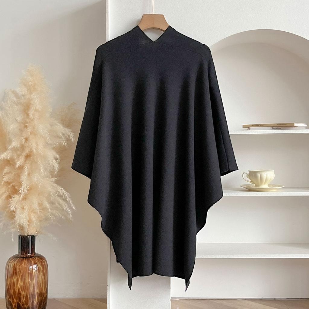 Damen Poncho Winter Warm Einfarbig Schal Doppelseitige Designer Decke Luxus Schal Damen Umhang Kaschmir Pashmina Umhang Stola