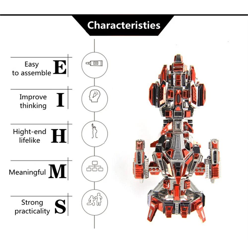 Microworld 3D Metal Puzzle Games Spaceship Spacecraft Model DIY Jigsaw Educational Toys Children Birthday Gift For Party Games