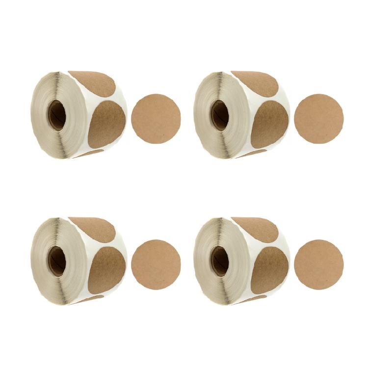 4 Rolls Round Gift Sticker Writeable Labels Adhesive Sticker Round Dot Labels for Envelope
