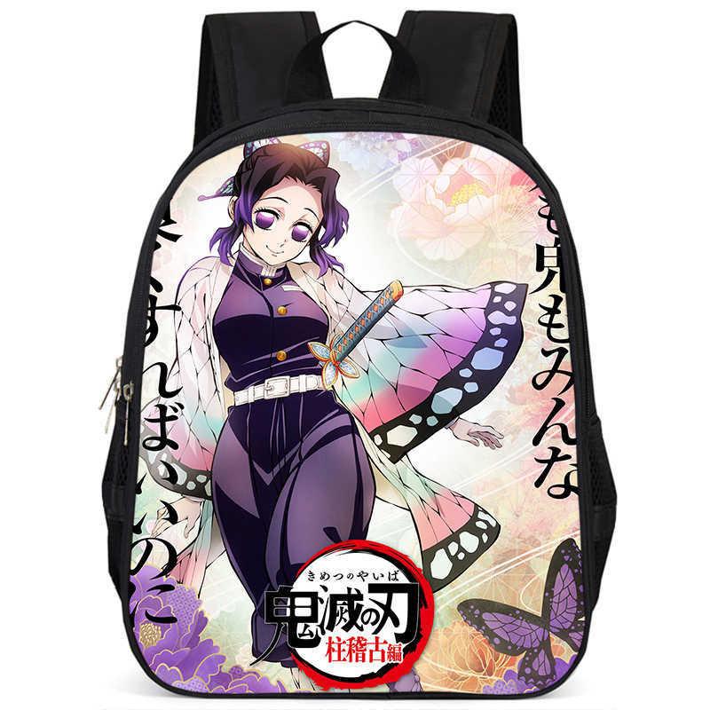 Trendy Demon Slayer Book Bag With Durable Oxford Fabric And Large Storage
