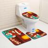 Christmas Bathroom Floor Mat Toilet Three-Piece Set