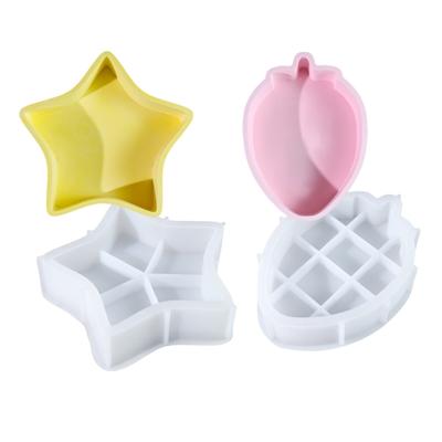 Strawberry and Star Jewelry Boxes Mould Cute Strawberry Star Shaped Silicone Mold for Handcrafted Storage Solutions