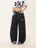 Jeans Rectos con Puño de Patchwork Cuadros Americanos - Pantalones Casuales Retro de Verano para Mujer