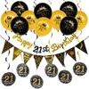 Rose Gold Black 16th Birthday Banner & Balloon Set