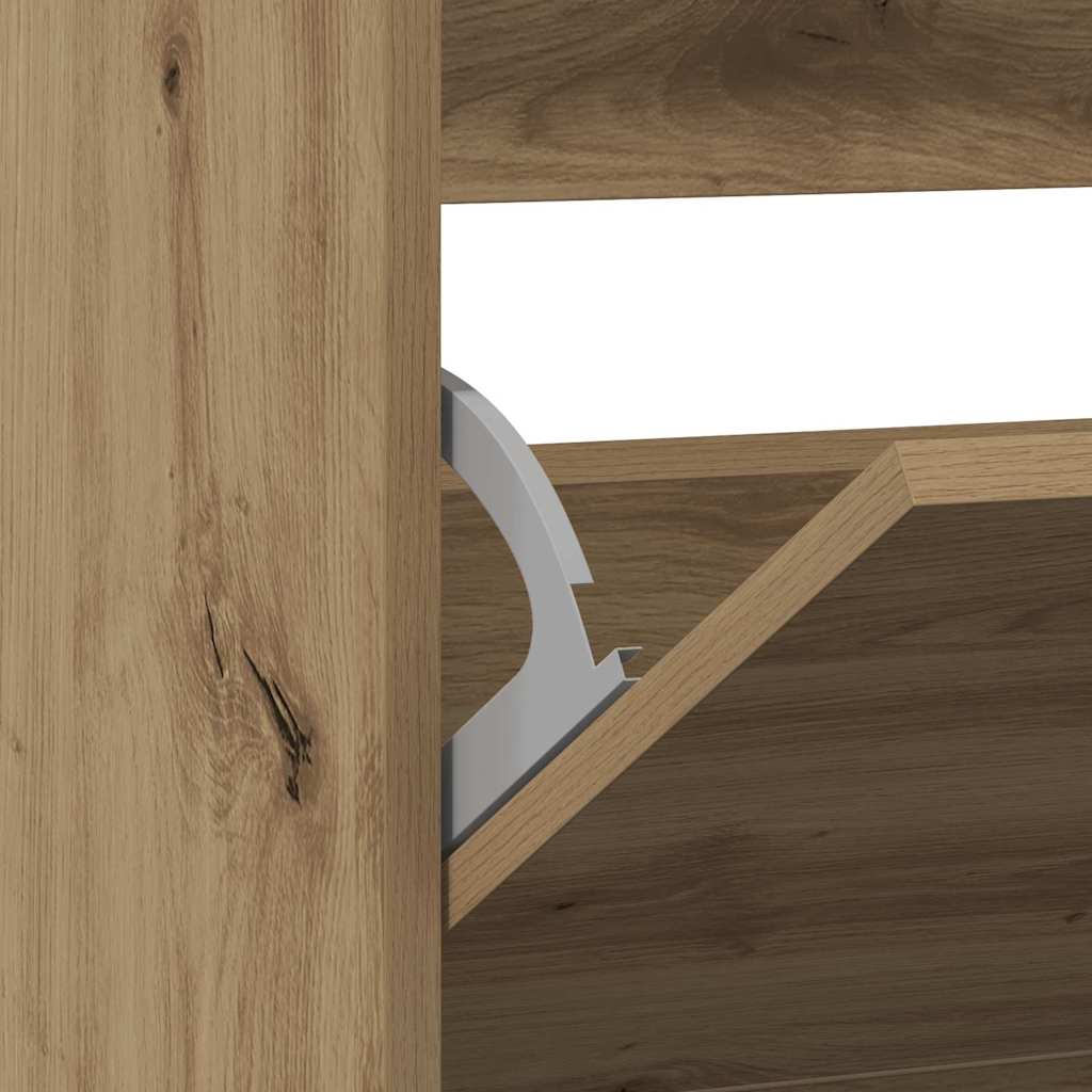 Shoe Cabinet Smoked Oak 80 x 21 x 87.5 cm Engineered Wood