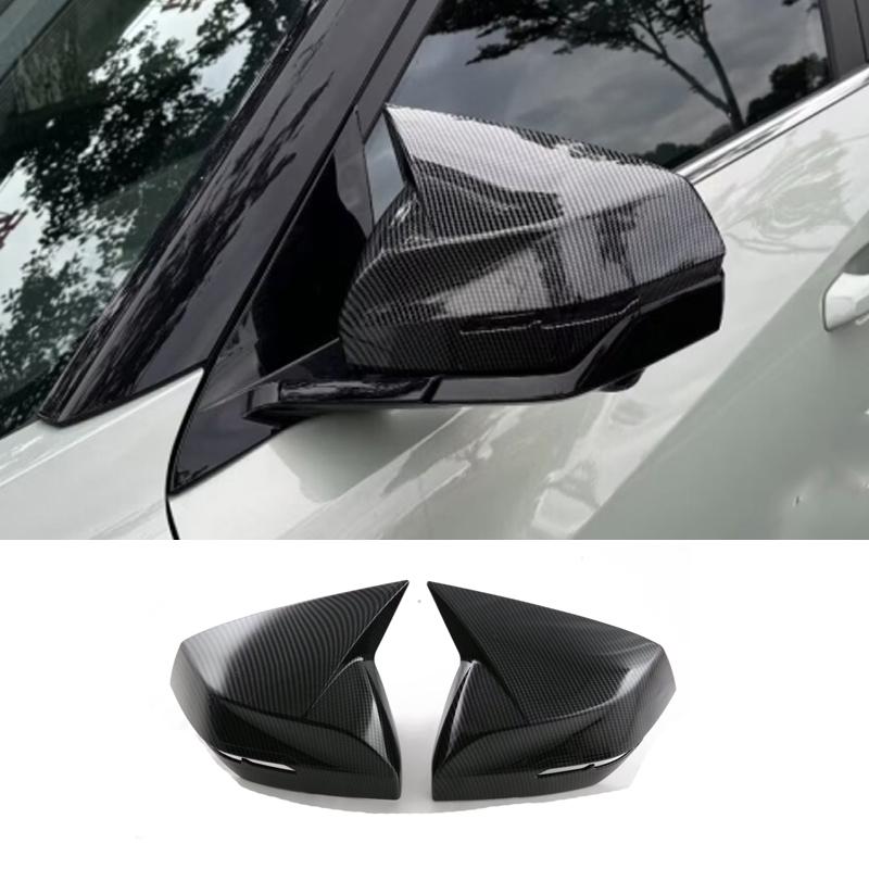 For Geely Cityray 2024 2025 ABS black carbon Side Door Mirror Cover Trim Rearview Mirror Caps Auto Exterior Refit Accessories