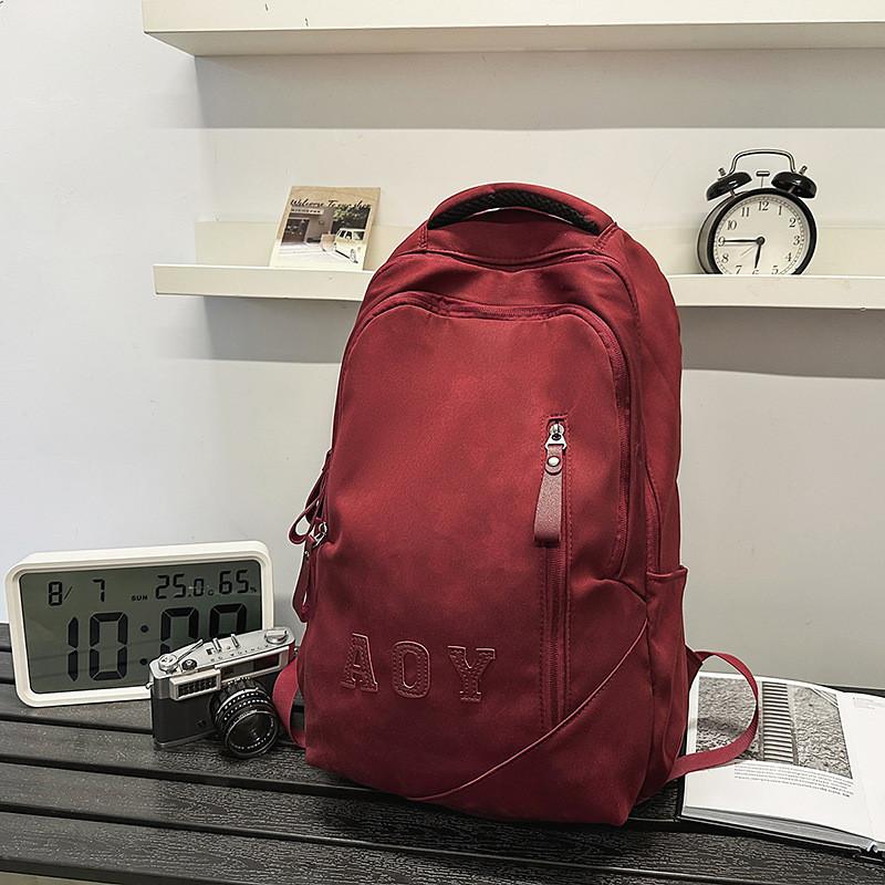 Fashionable College Backpack With Tie Dye And Letter Printing Design Teens For