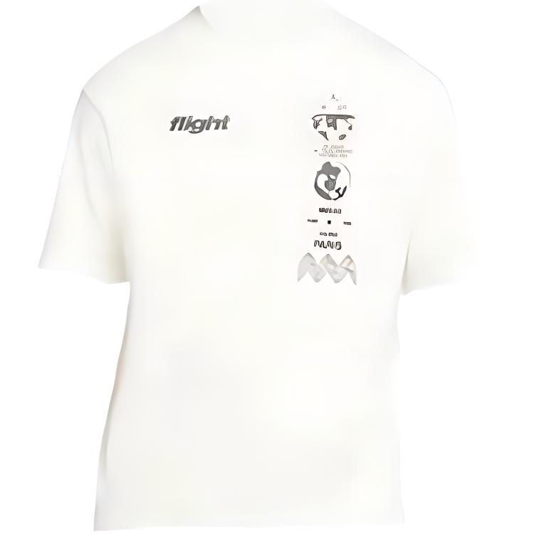 Jordan Minimalist Letter Logo Print Crew Neck Short Sleeve T-Shirt Men Tops Off-White DV3076-133