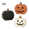 Desktop Grimace Decor 3Pcs Halloween Pumpkin Tabletop Decor, Rustic Face Wooden Block Solid Wood Crafts Ornaments, Farmhouse Craft for Home