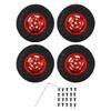 4pcs 55mm Front Rear Rubber Tires and 5 Spoke Metal Wheel Rims Set for AXIAL SCX24 1 24 RC CarRed
