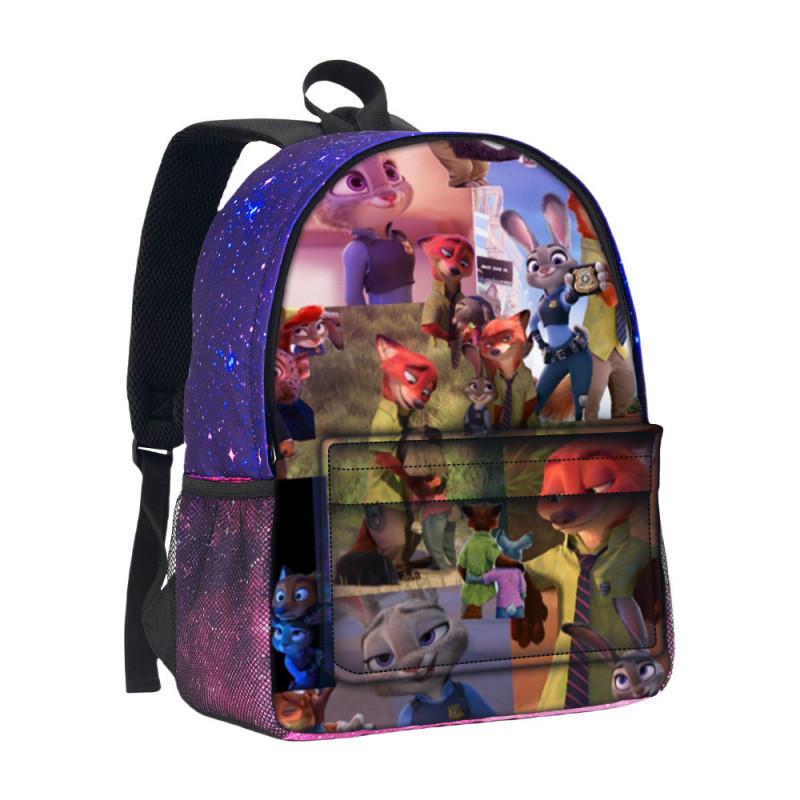 Zootopia School Backpack With 3d Starry Sky Pattern And Large Capacity For Students