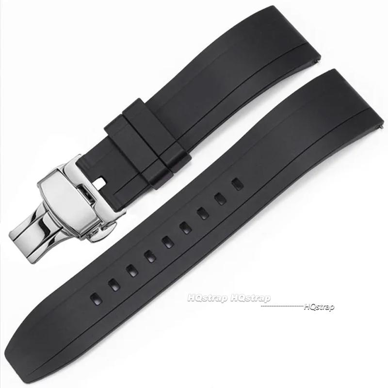 Wasserdichtes Gummi-Uhrenarmband für Seiko TPU-Armband für Rolex Schnellverschluss Silikon-Schmetterlingsschließe Taucherarmband 20mm 22mm 24mm