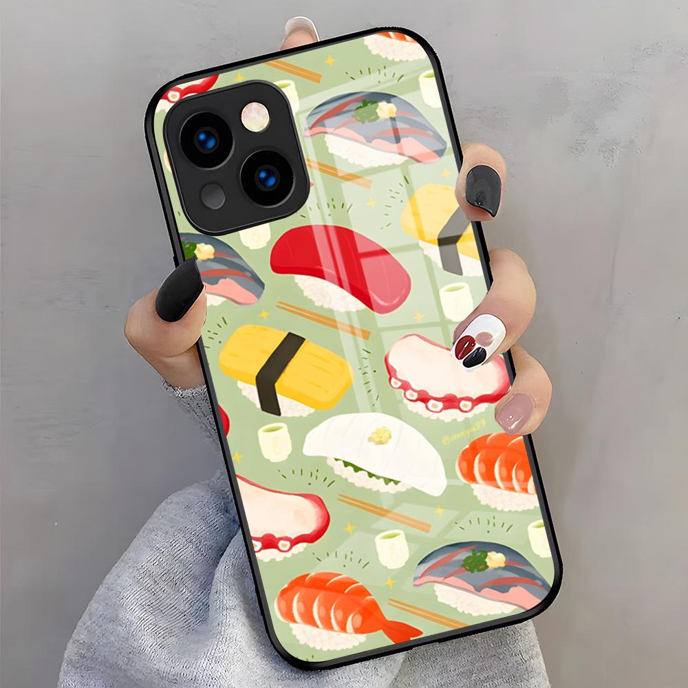 Cartoon Sushi Good Phone Case For IPhone 17 Pro Max 16 15 14 Pro Max 13 11 X Xs Xr 8 7Plus Glass Cover