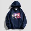 Kpop Children's Cartoon Printed Hooded Sportswear Casual Street Style Anime Idol Combination Printed Long Sleeved Girls' Top
