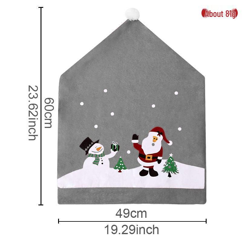 Qiaochi Christmas Non-woven Chair Cover with Cartoon Santa and Snowman Design